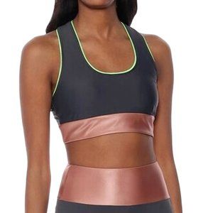 LANSTON SPORT Women's Pursuit Sports Bra Size Large NWT Grey SPF50 - 0159